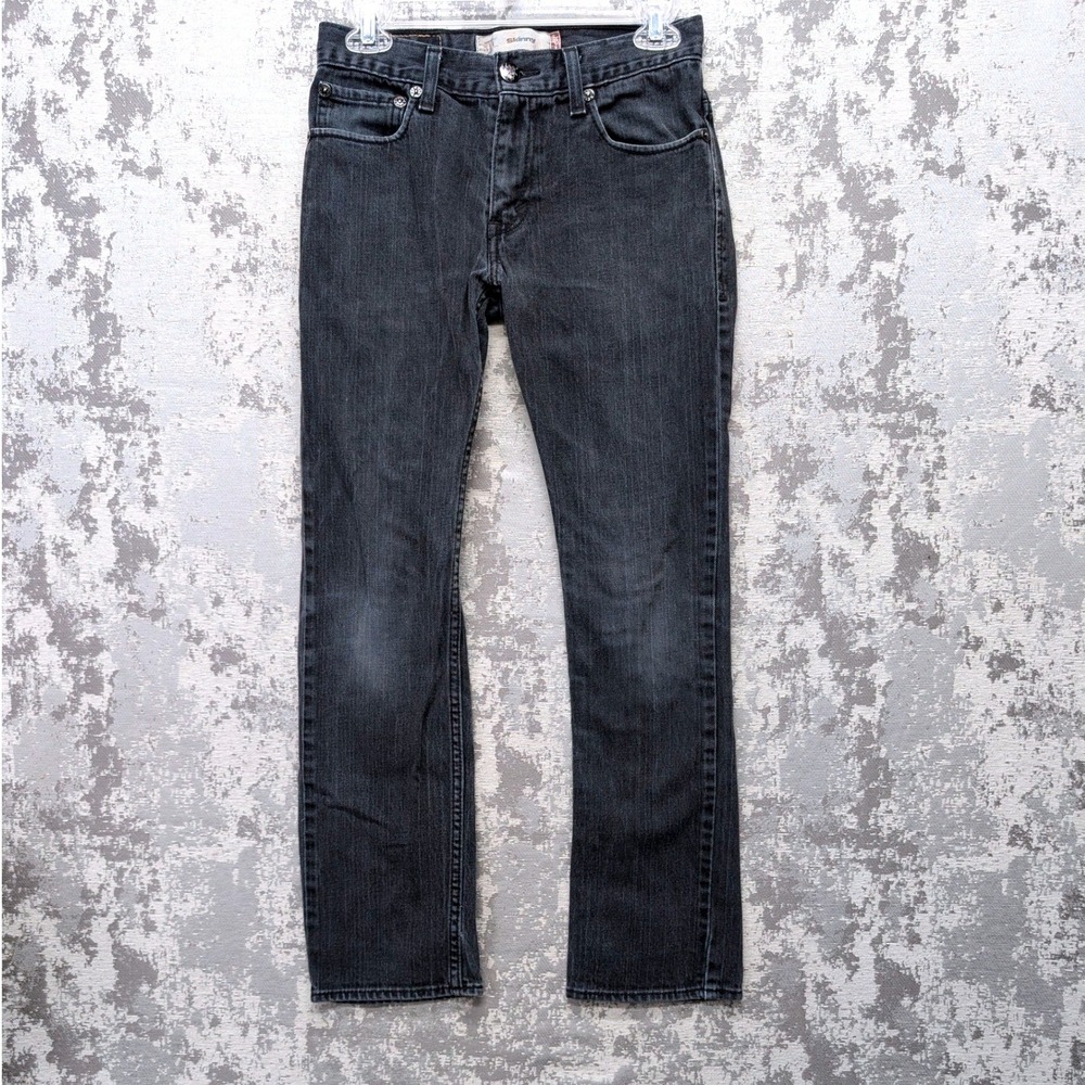 Levis‎ 511 Skinny Jeans 27x27 Vintage Y2K Faded Black Denim Pants 14 Regular